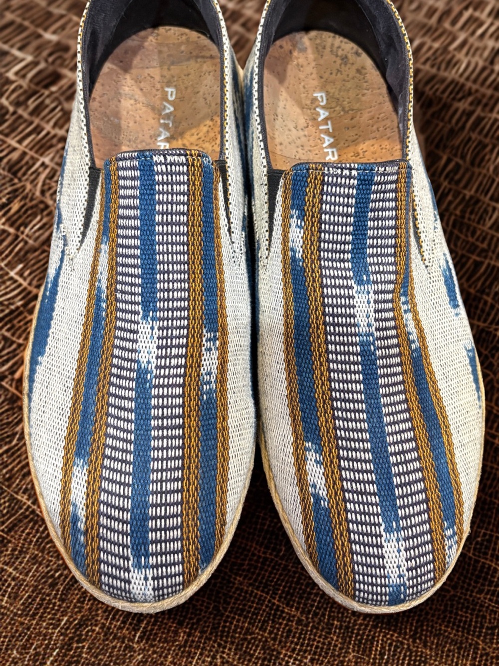 Men’s Slip-On Loafers Sz 8  Multicolored Woven Vacation Resort Style